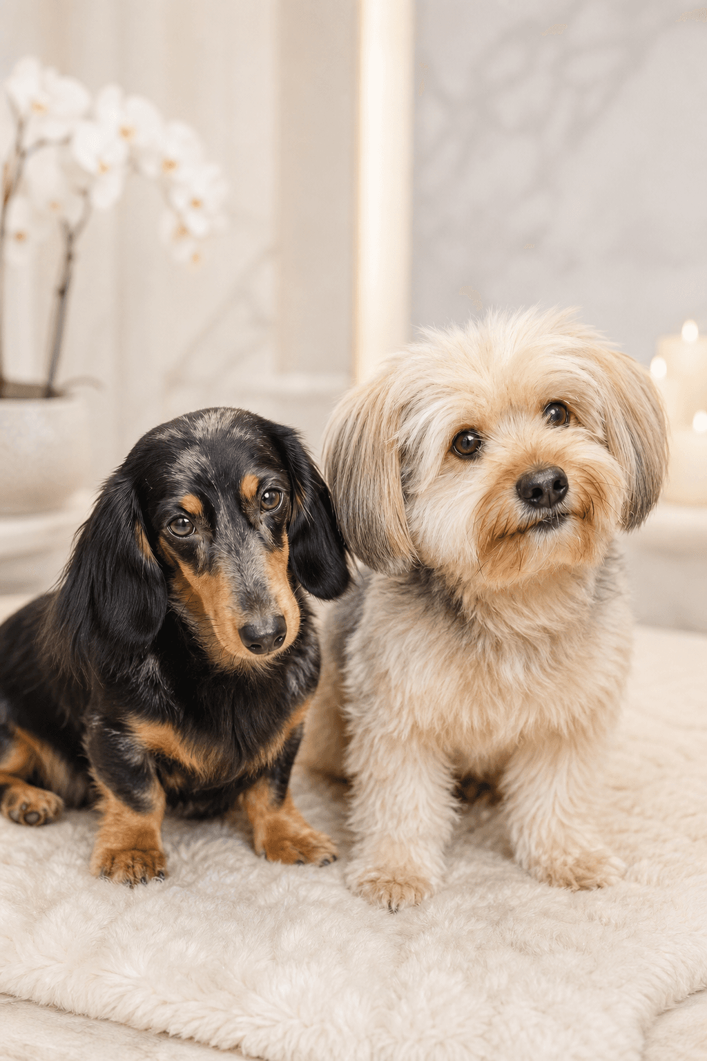 Dachshund and terrier mix, polished portraits
