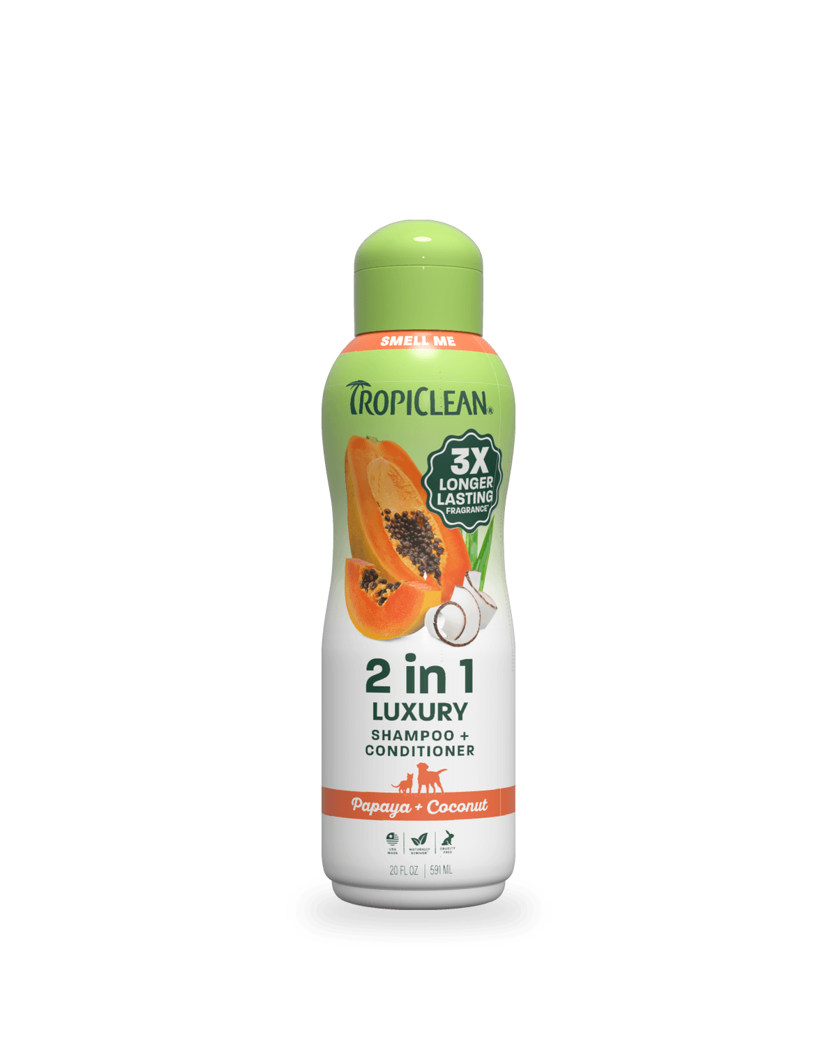 TropiClean Papaya + Coconut 2-in-1, used in the Grooming Town mobile spa